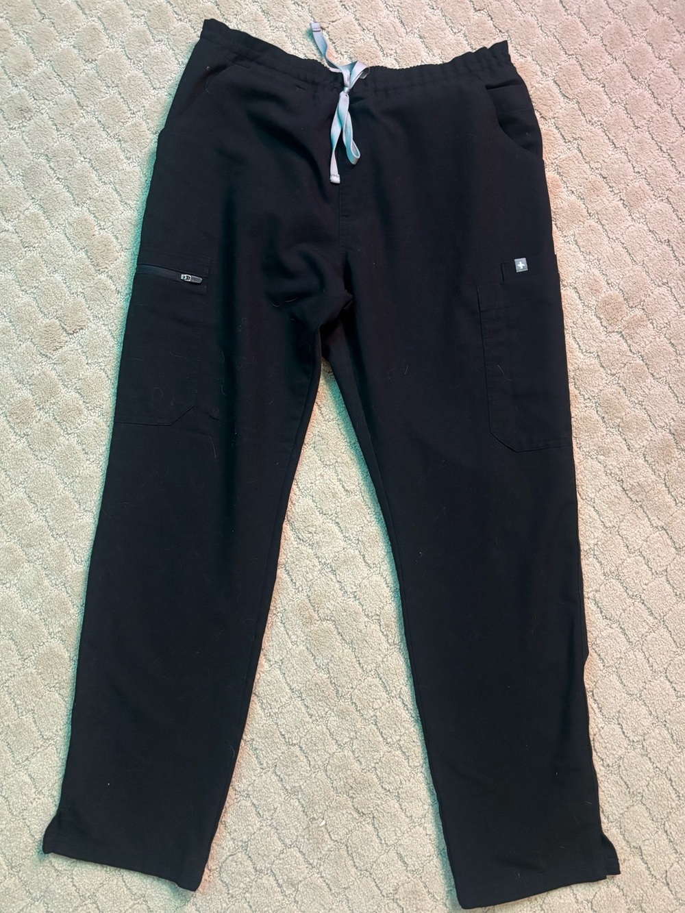 Figs black Zamora ruched jogger scrub pants size